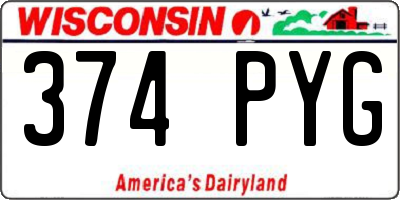 WI license plate 374PYG