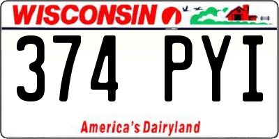 WI license plate 374PYI