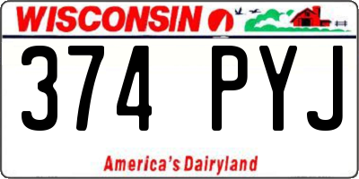 WI license plate 374PYJ