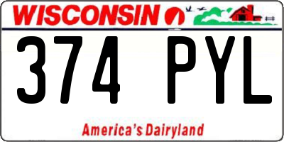 WI license plate 374PYL