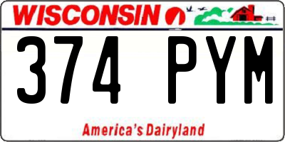 WI license plate 374PYM
