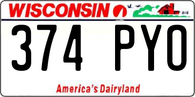 WI license plate 374PYO