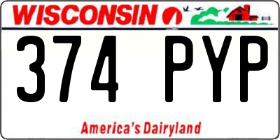 WI license plate 374PYP