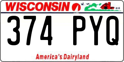 WI license plate 374PYQ