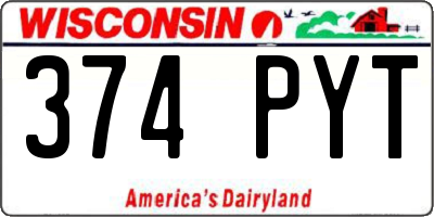 WI license plate 374PYT