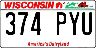 WI license plate 374PYU