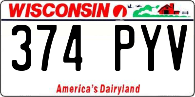 WI license plate 374PYV