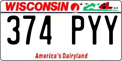WI license plate 374PYY