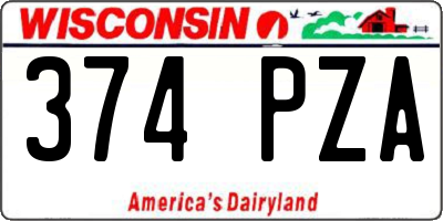 WI license plate 374PZA