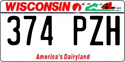 WI license plate 374PZH