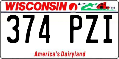 WI license plate 374PZI