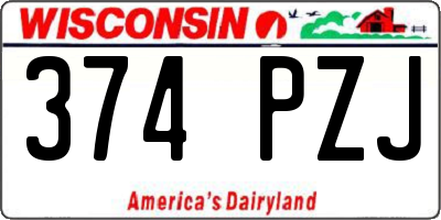 WI license plate 374PZJ