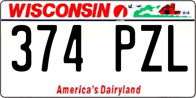 WI license plate 374PZL