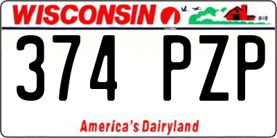 WI license plate 374PZP