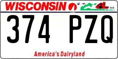 WI license plate 374PZQ