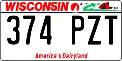 WI license plate 374PZT