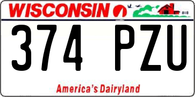WI license plate 374PZU