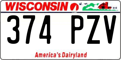 WI license plate 374PZV