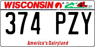 WI license plate 374PZY