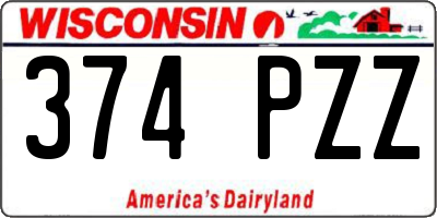 WI license plate 374PZZ