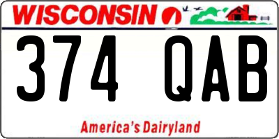 WI license plate 374QAB
