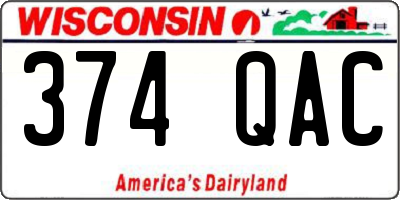 WI license plate 374QAC