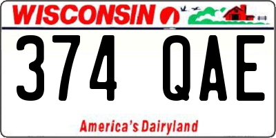 WI license plate 374QAE