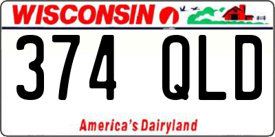 WI license plate 374QLD