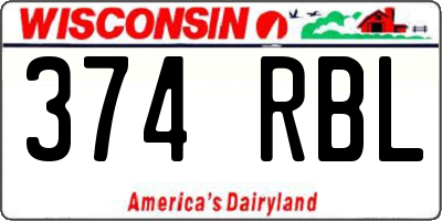 WI license plate 374RBL