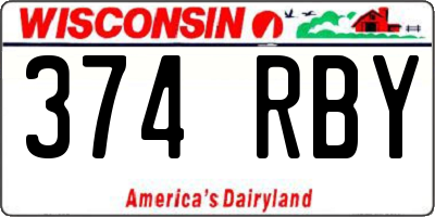 WI license plate 374RBY