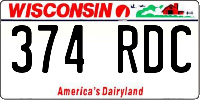 WI license plate 374RDC