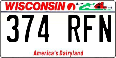 WI license plate 374RFN