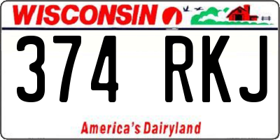 WI license plate 374RKJ