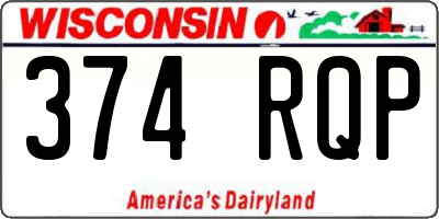 WI license plate 374RQP