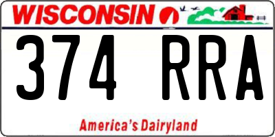 WI license plate 374RRA