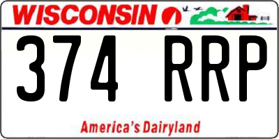 WI license plate 374RRP