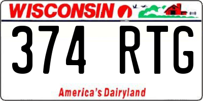 WI license plate 374RTG