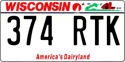 WI license plate 374RTK