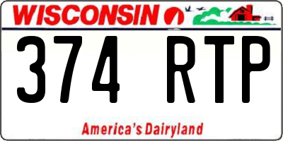WI license plate 374RTP