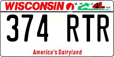 WI license plate 374RTR