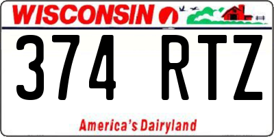 WI license plate 374RTZ