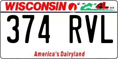 WI license plate 374RVL