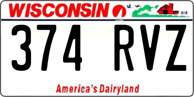 WI license plate 374RVZ