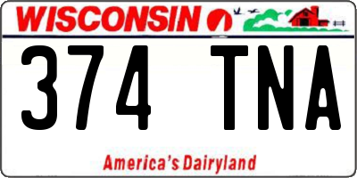 WI license plate 374TNA
