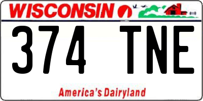 WI license plate 374TNE
