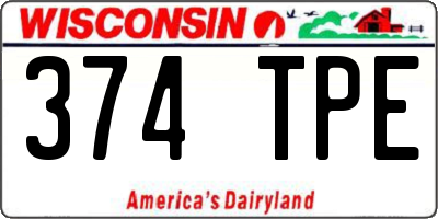WI license plate 374TPE