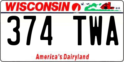 WI license plate 374TWA