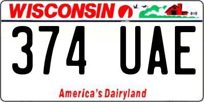 WI license plate 374UAE