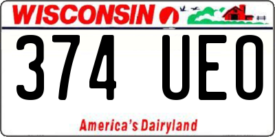 WI license plate 374UEO