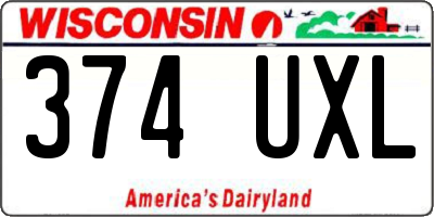 WI license plate 374UXL